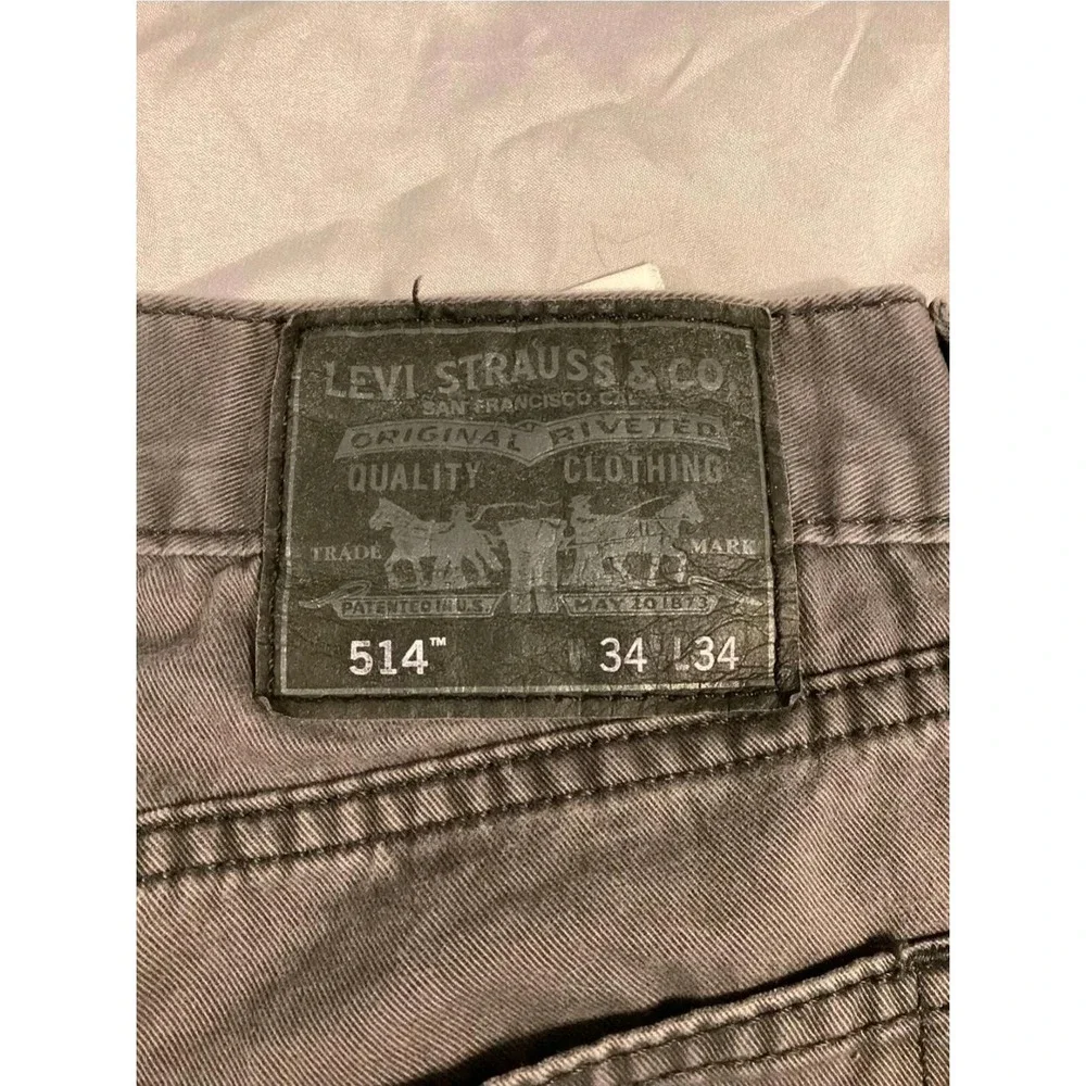 Levis 514 Jeans Mens 34x34 Gray Straight Leg Denim Zip Fly Five‎ Pocket Classic